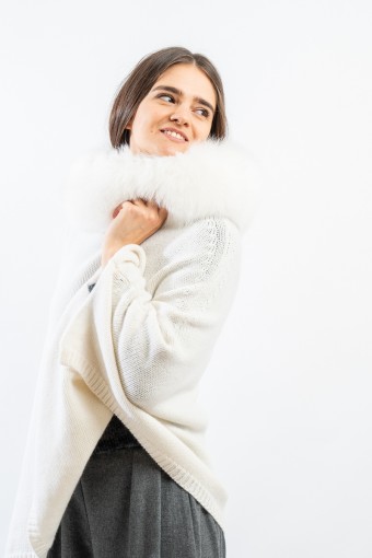 REGINA FUR COLLAR A-TRAPEZE...