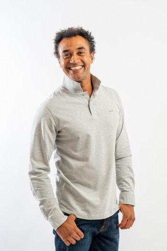 SUN 68 POLO CONTRAST FABRIC...