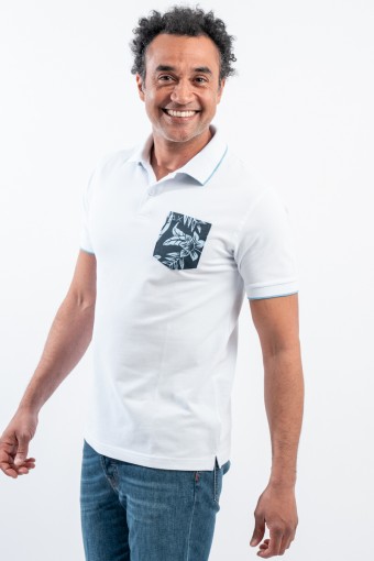 SUN 68 PRINT POCKET POLO...