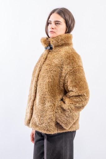 HERNO SOFT FAUX FUR COAT...