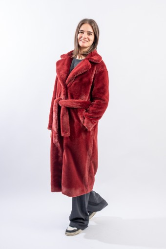 HERNO LONG COAT SOFT FAUX...