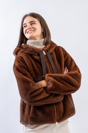 HERNO BOMBER SOFT FAUX FUR...