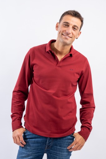 SUN 68 POLO CONTRAST FABRIC...